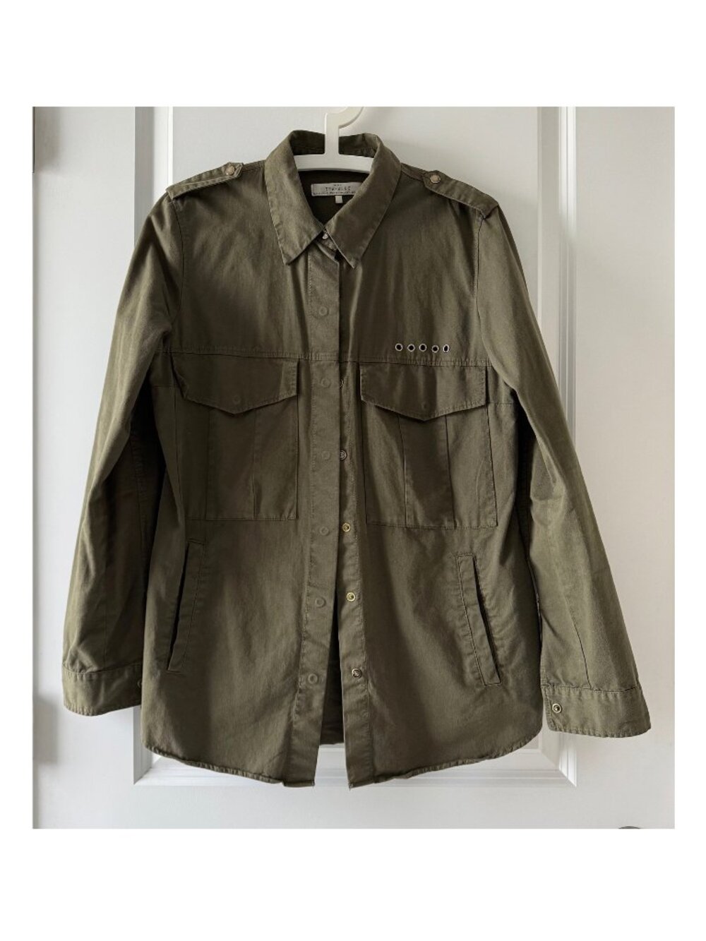 Zara Utility Shirt Jacket – Olive Green – Size M